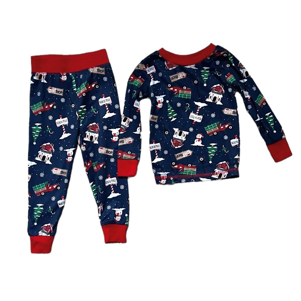 JELLIFISH KIDS Unisex Toddler Boy & Girl Christmas Tree Long Sleeve Pajamas ~ 2T